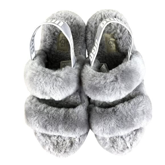 UGG Oh Yeah Amethyst Sheepskin Slingback Slipper Sandals Women 7 Gray Cozy Boho - Picture 6 of 10